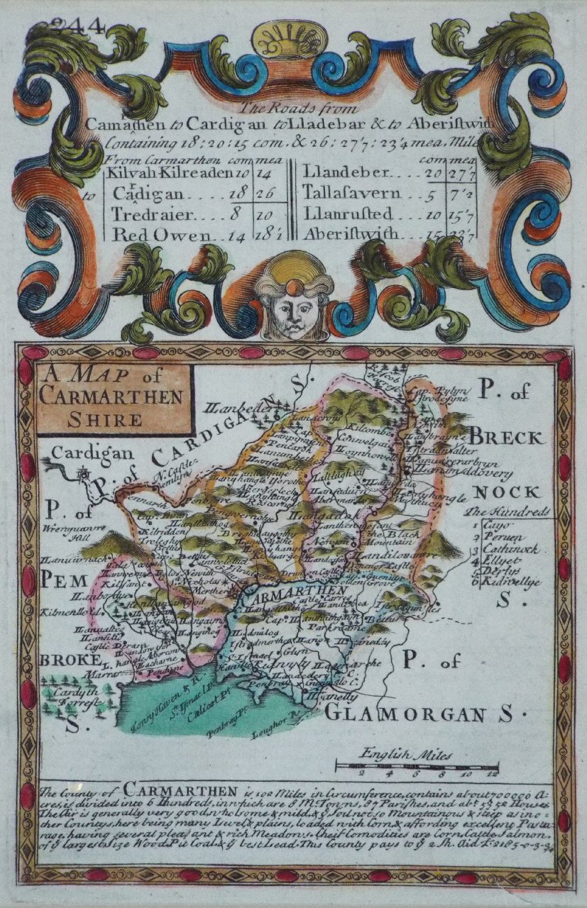 Map of Carmarthenshire - Owen & Bowen